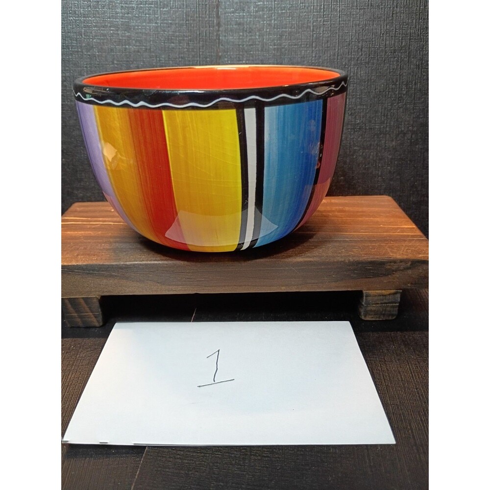 Nancy Green SERAPE Striped Bowls SET OF 2 Certified International MULTI-COLOR - Picture 6 of 16